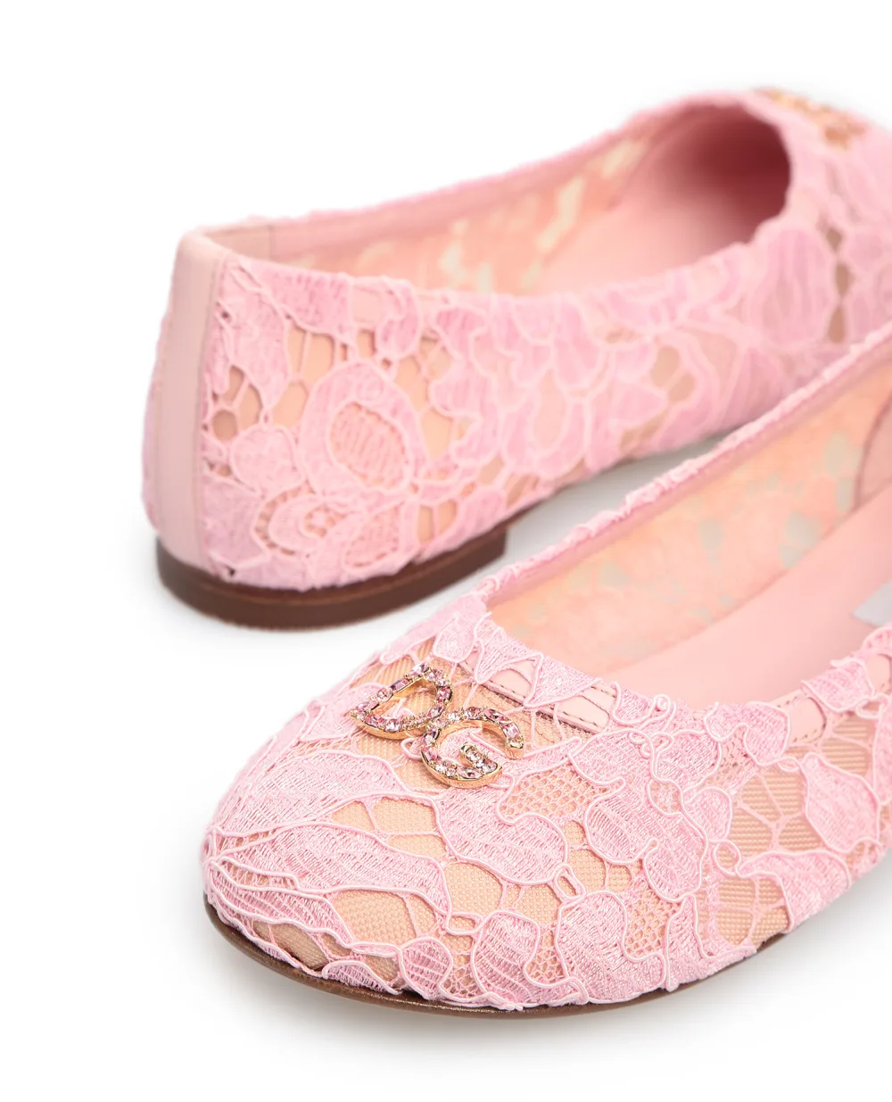 Дитячі балетки Dolce&Gabbana Kids D10430-AJ652-M, рожевий колір • Купити в інтернет-магазині Kameron