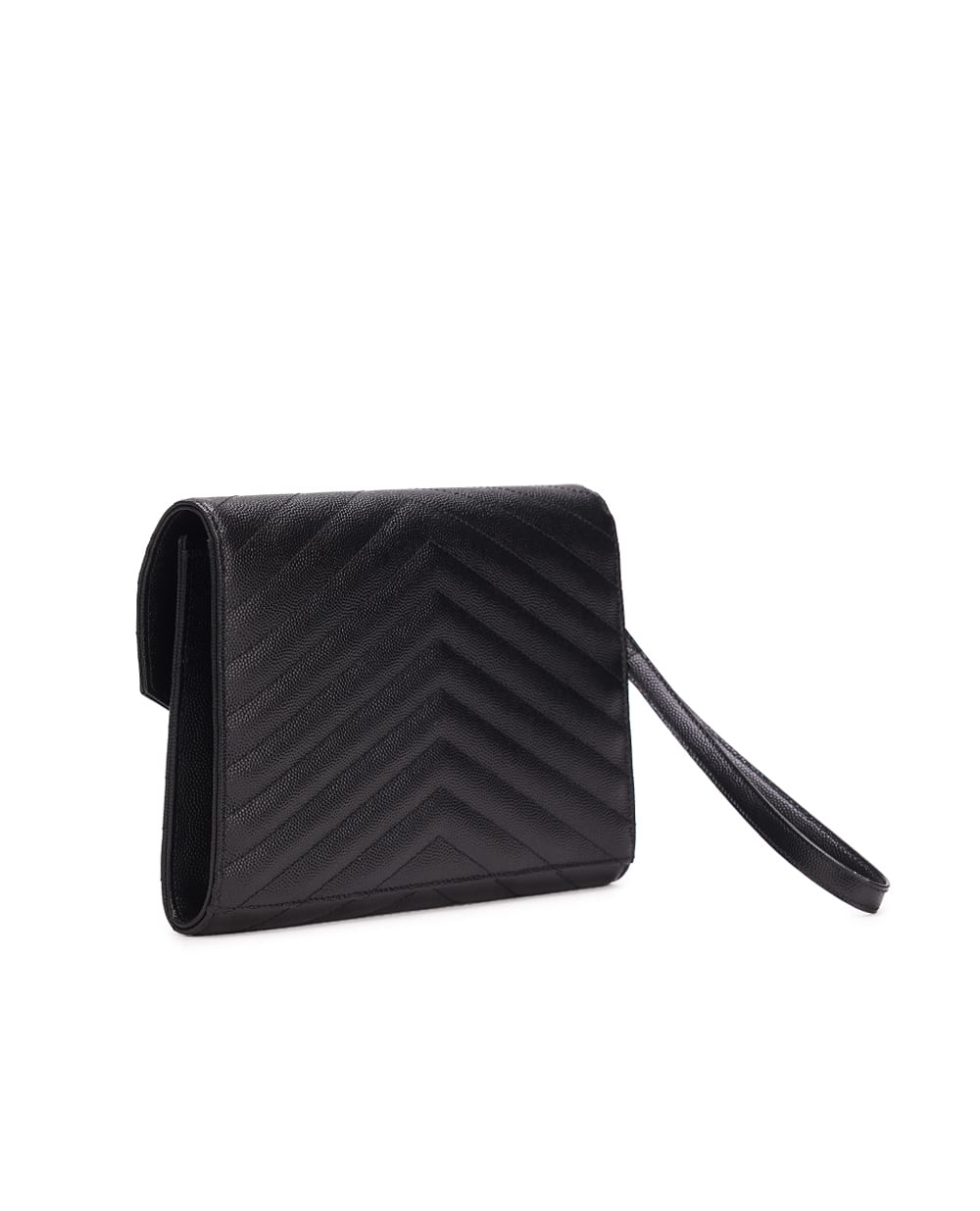 Кожаный клатч Cassandre Saint Laurent 617662-BOW01, черный цвет • Купить в интернет-магазине Kameron