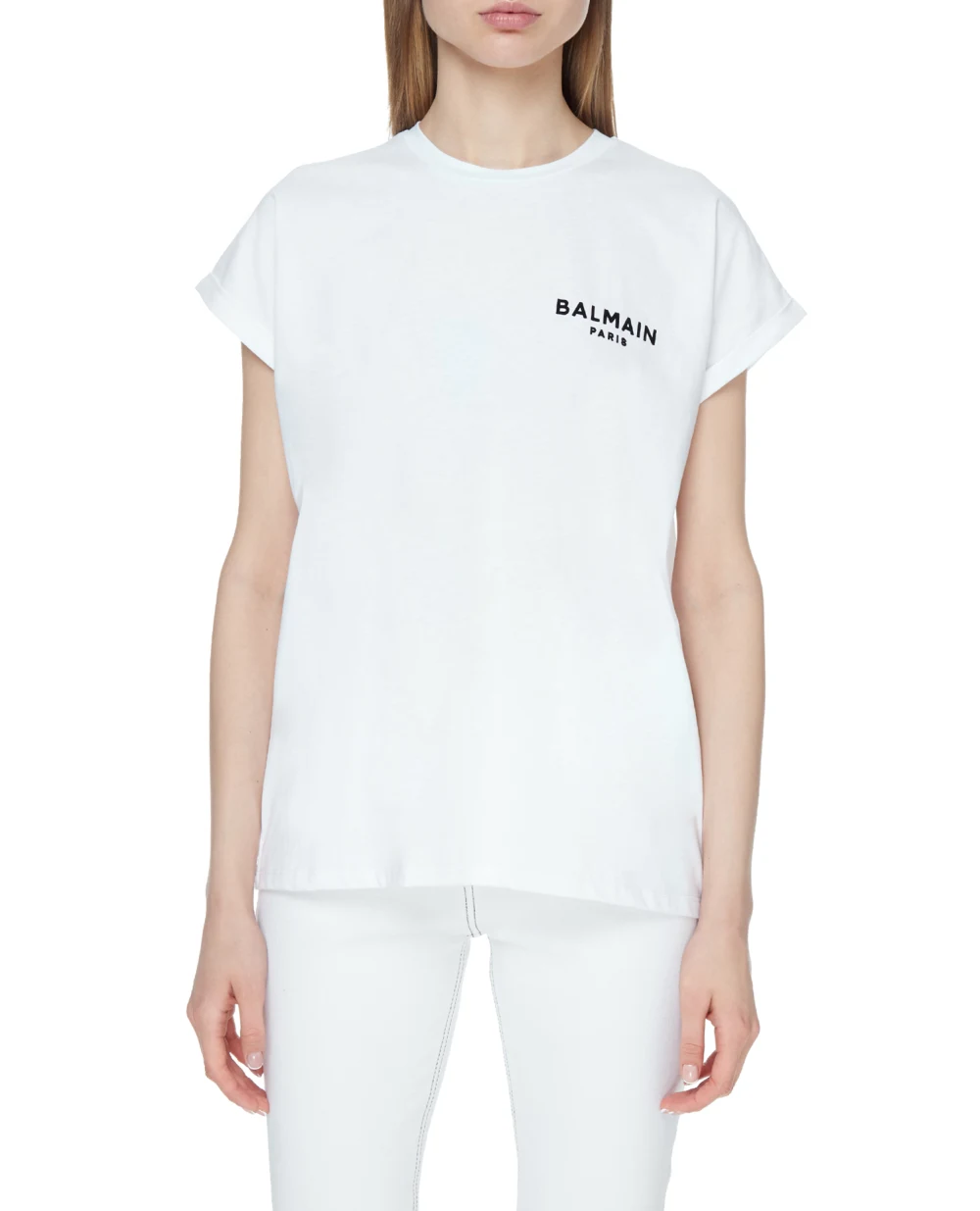 Футболка Balmain VF11351B013, білий колір • Купити в інтернет-магазині Kameron