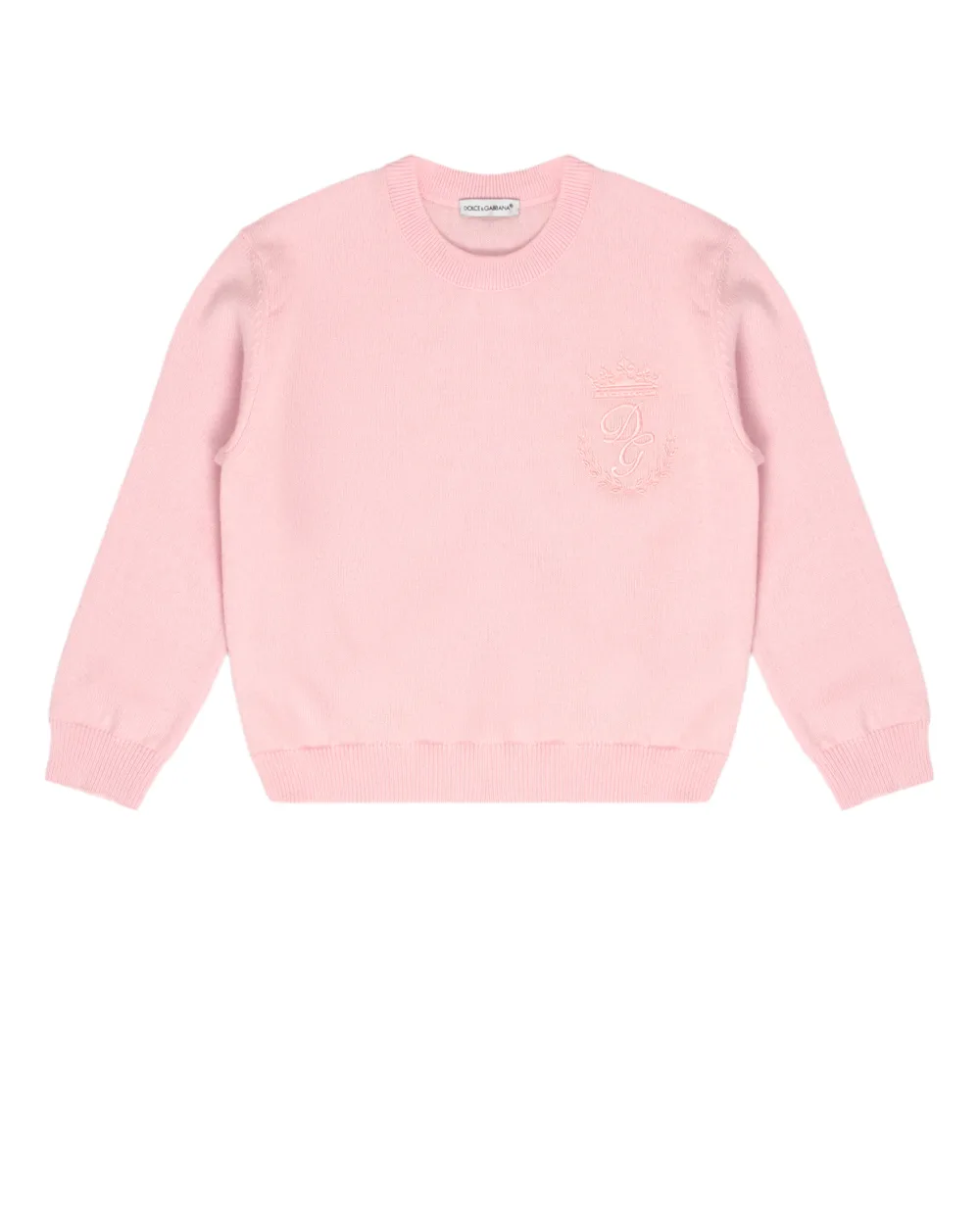 Детский кашемировый джемпер Dolce&Gabbana Kids L4KW22-JAW00-S, розовый цвет • Купить в интернет-магазине Kameron