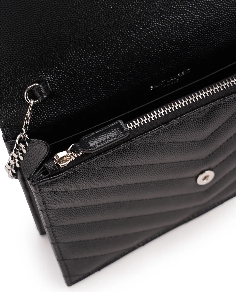 Шкіряна сумка Cassandre Chain Wallet Saint Laurent 742920-BOW02, чорний колір • Купити в інтернет-магазині Kameron