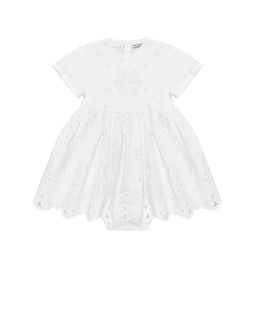 Детское платье Dolce&Gabbana Kids L2JD3W-G7B3B, белый цвет • Купить в интернет-магазине Kameron