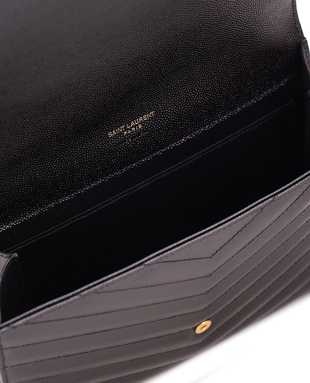 Кожаный клатч Cassandre Saint Laurent 617662-BOW01, черный цвет • Купить в интернет-магазине Kameron