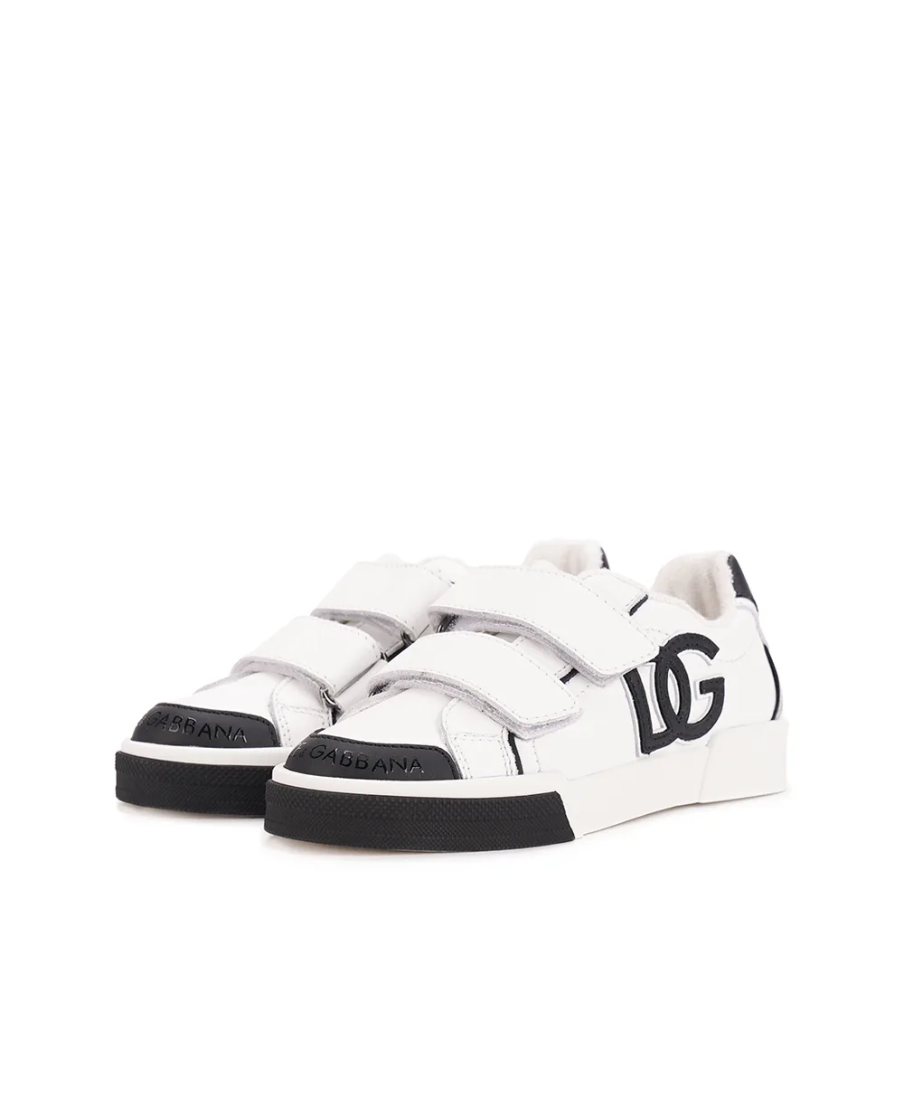 Детские кожаные кеды Dolce&Gabbana Kids DA5133-A3394-M, белый цвет • Купить в интернет-магазине Kameron