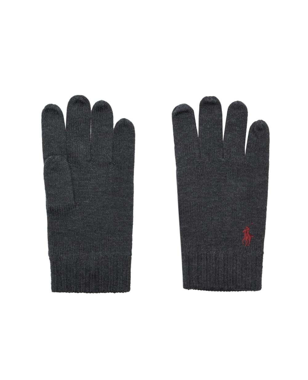 Шерстяные перчатки Polo Ralph Lauren 710886135004, темно-серый цвет • Купить в интернет-магазине Kameron
