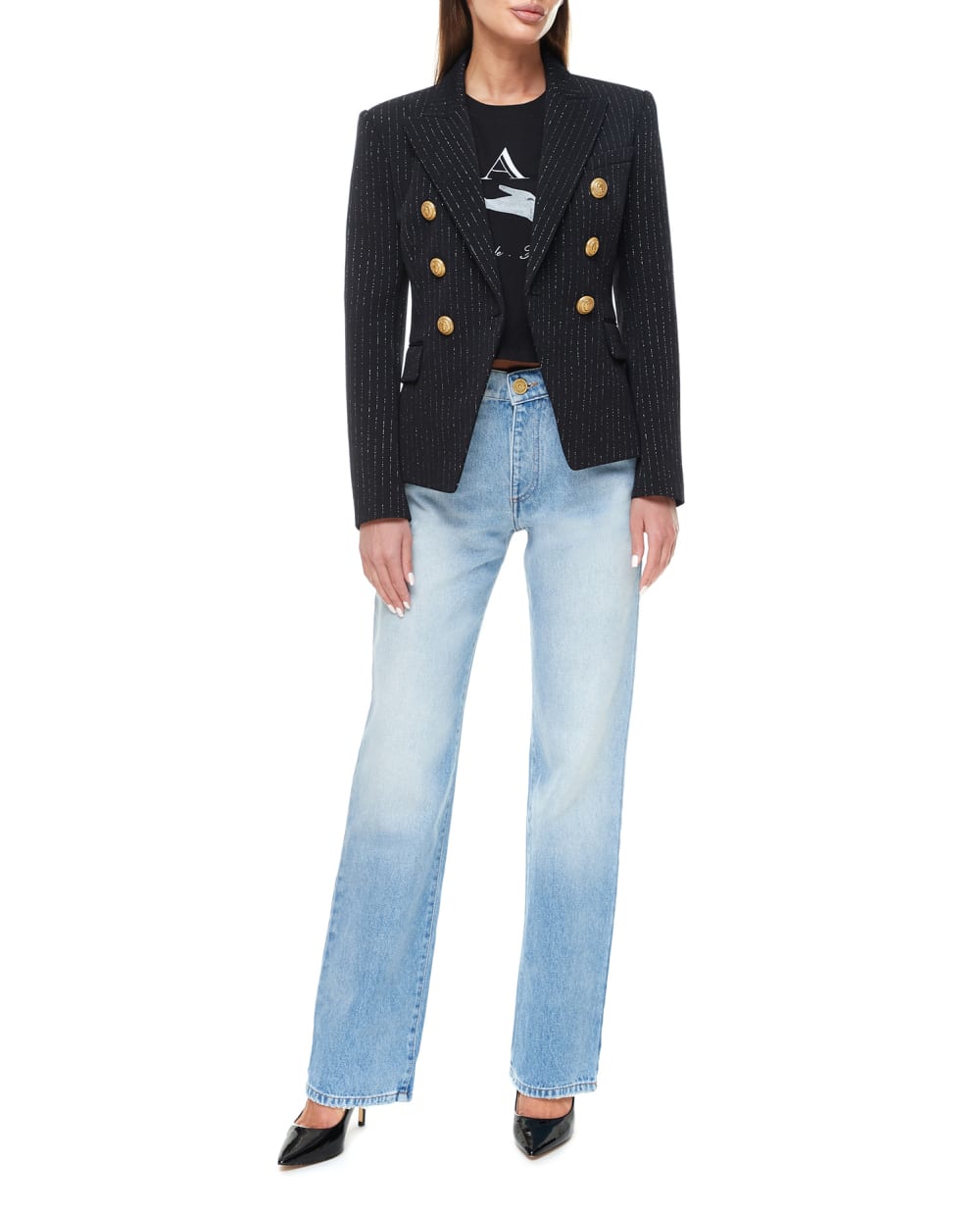 Шерстяной жакет Balmain BF1SG008WB89, черный цвет • Купить в интернет-магазине Kameron