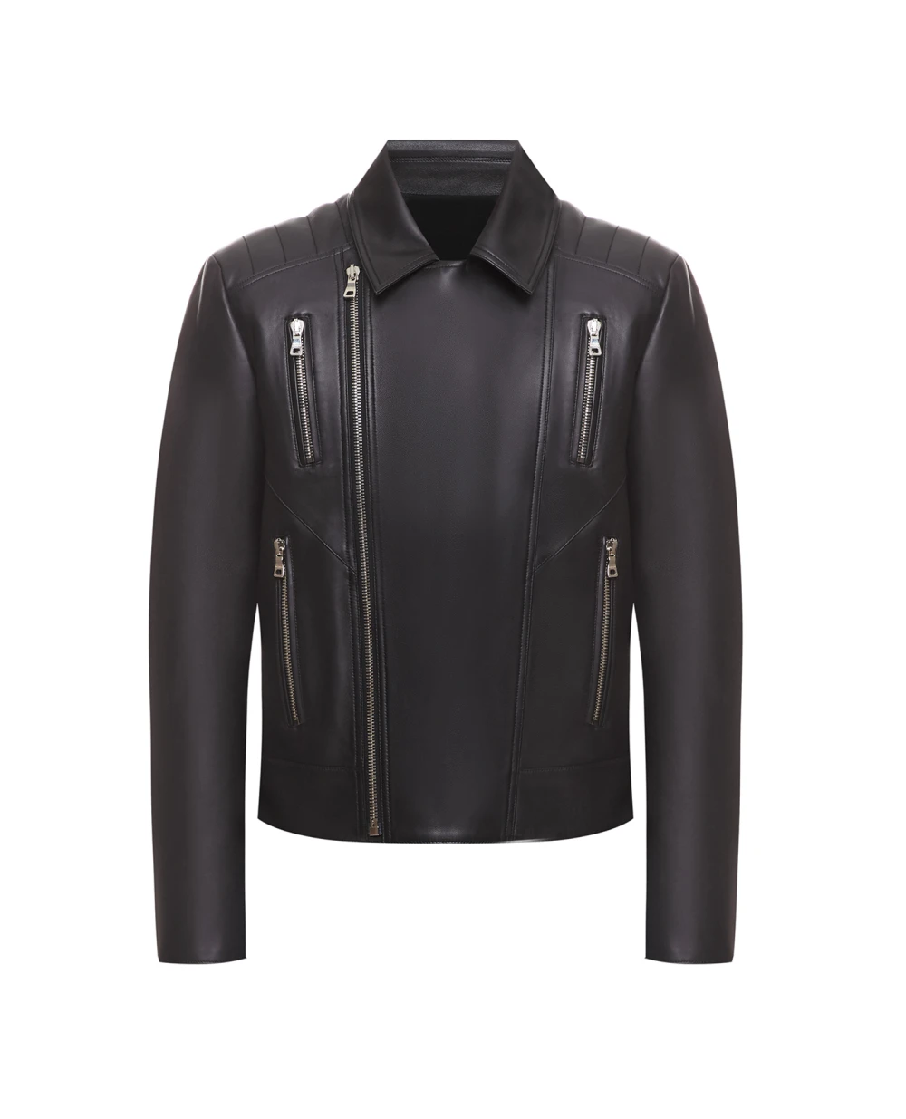 Кожаная косуха Balmain XH1TD170LB24, черный цвет • Купить в интернет-магазине Kameron