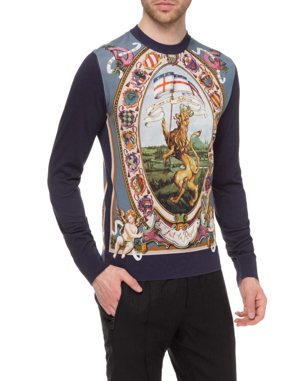 Шелковый джемпер Dolce&Gabbana GX550T-JAHGR, разноцветный цвет • Купить в интернет-магазине Kameron