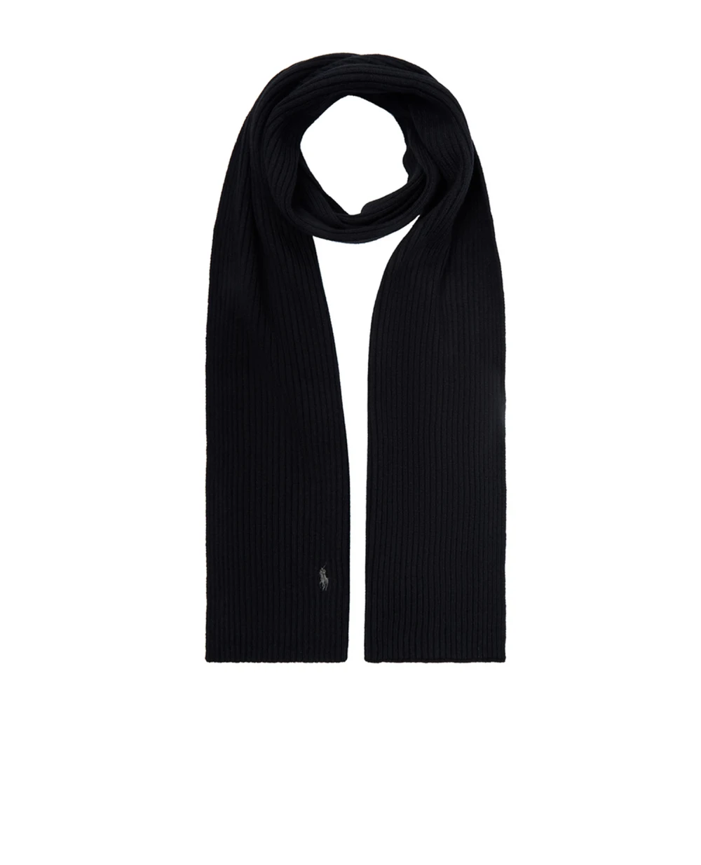 Шерстяной шарф Polo Ralph Lauren 710814066002, черный цвет • Купить в интернет-магазине Kameron