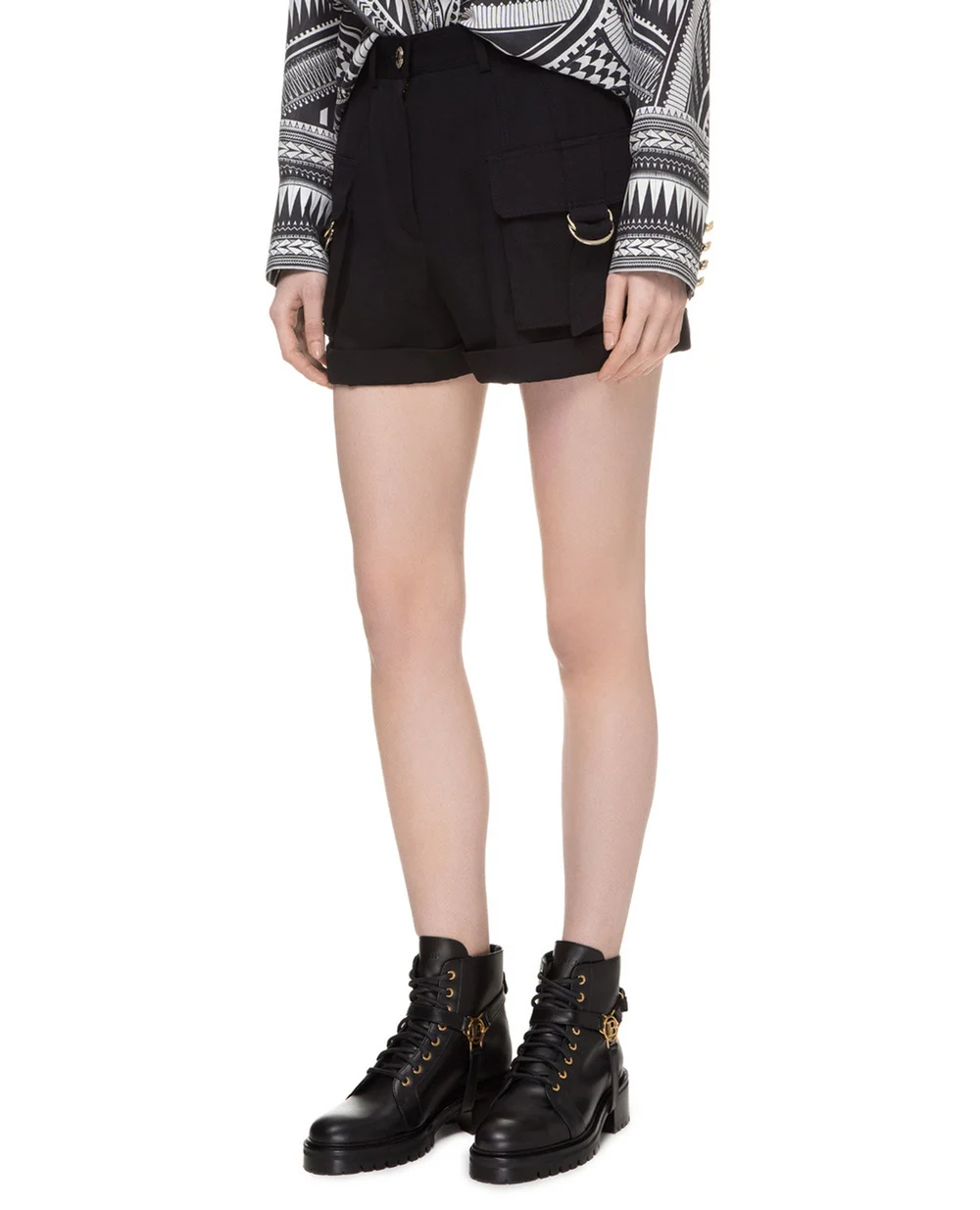 Шерстяные шорты Balmain TF15007167L, черный цвет • Купить в интернет-магазине Kameron