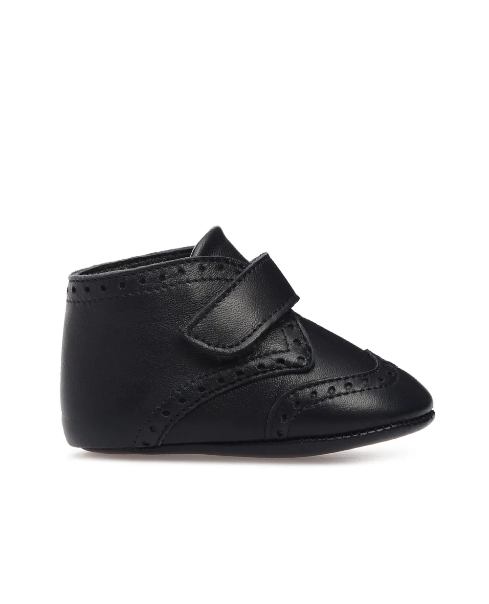 Детские кожаные пинетки Dolce&Gabbana Kids DK0040-A1850, темно-синий цвет • Купить в интернет-магазине Kameron