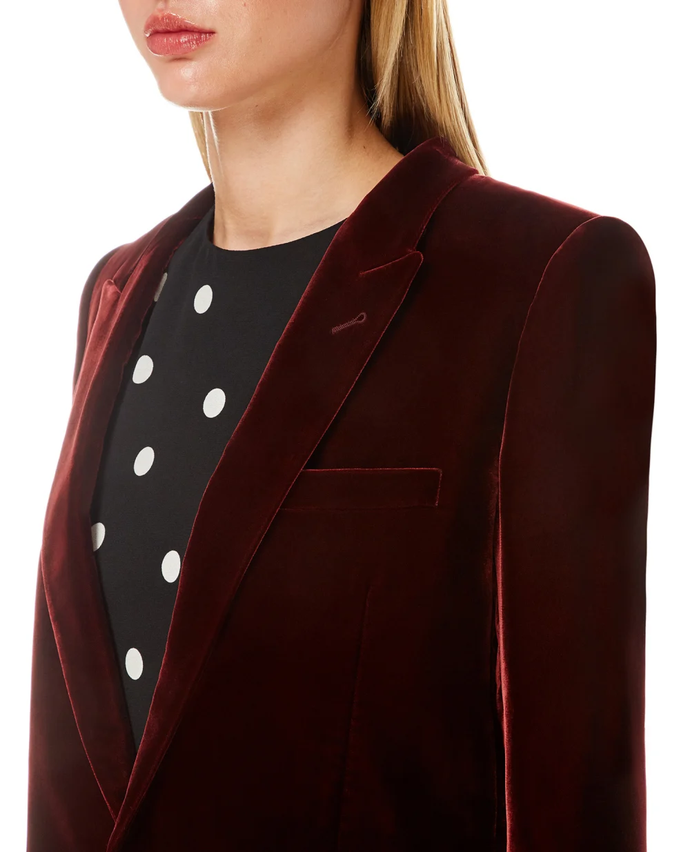 Велюровый жакет Saint Laurent 517740-Y525R, бордовый цвет • Купить в интернет-магазине Kameron