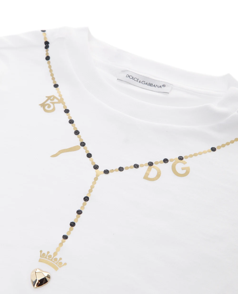 Детская футболка Dolce&Gabbana Kids L2JTAZ-G7VWF, белый цвет • Купить в интернет-магазине Kameron