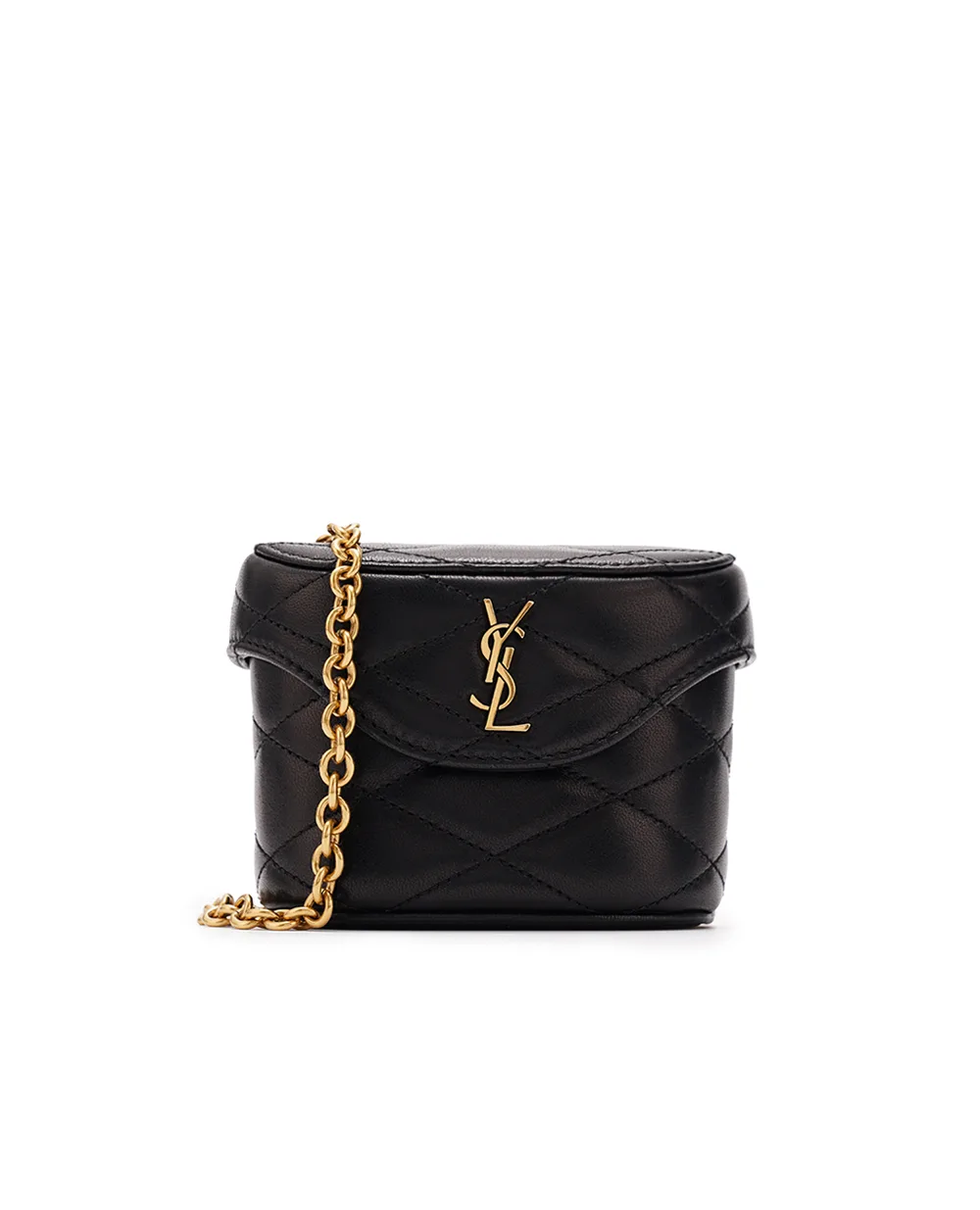 Кожаная сумка June Micro Box Saint Laurent 766793-1EL07, черный