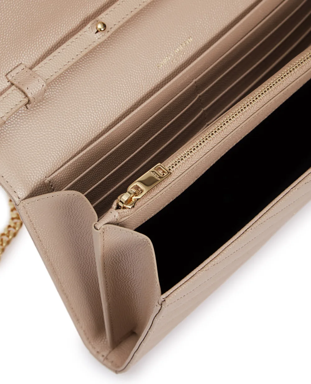 Кожаная сумка Cassandre Chain Wallet Saint Laurent 377828-BOW01, бежевый цвет • Купить в интернет-магазине Kameron