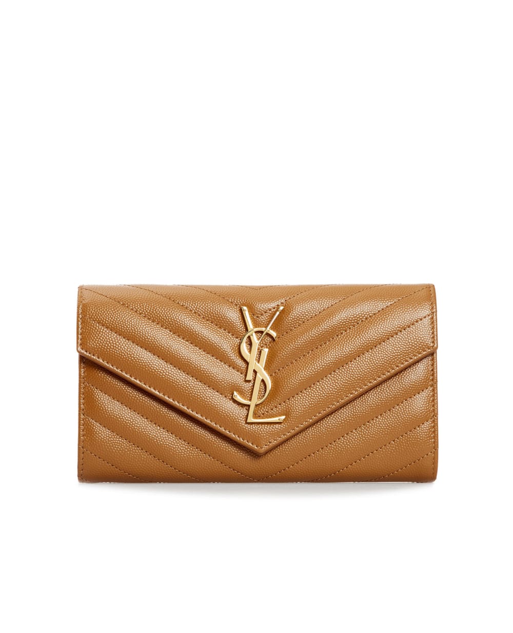 Кожаный кошелек Monogram Saint Laurent 372264-BOW01-, коричневый цвет • Купить в интернет-магазине Kameron