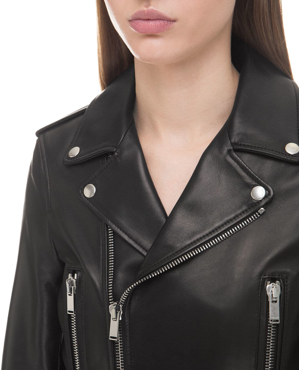 Кожаная косуха Saint Laurent 481862-Y5YA2-, черный цвет • Купить в интернет-магазине Kameron