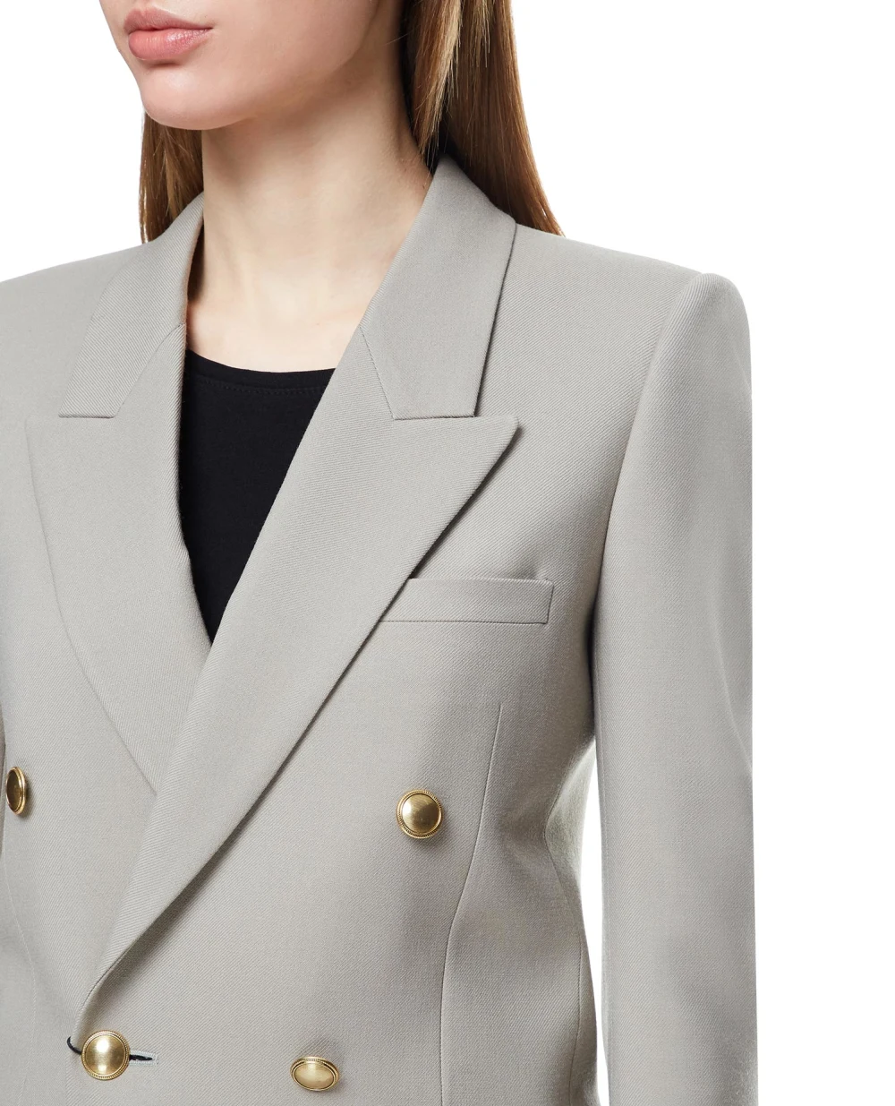 Вовняний жакет Saint Laurent 648754-Y7B73, сірий колір • Купити в інтернет-магазині Kameron