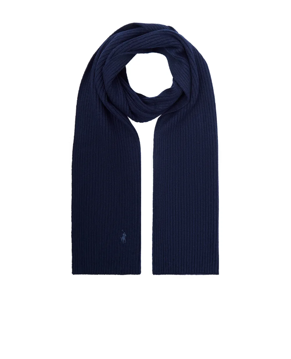 Шерстяной шарф Polo Ralph Lauren 710814066001, синий цвет • Купить в интернет-магазине Kameron