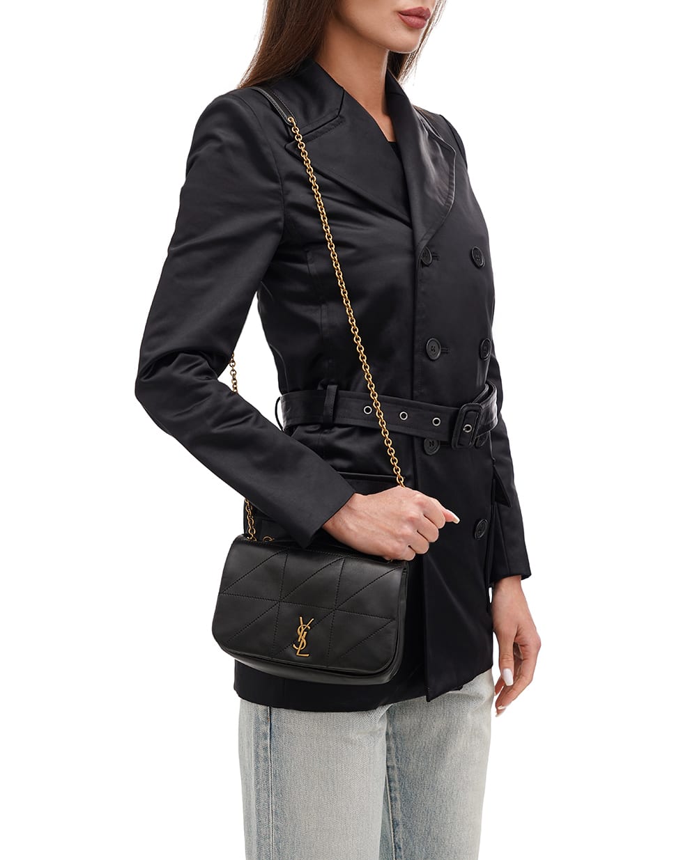 Шкіряна сумка Jamie 4.3 Mini Saint Laurent 766754-AAB32, чорний колір • Купити в інтернет-магазині Kameron