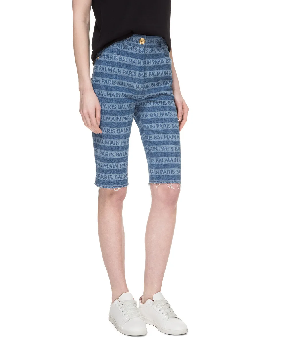 Джинсовые шорты Balmain RF15268D036, синий цвет • Купить в интернет-магазине Kameron