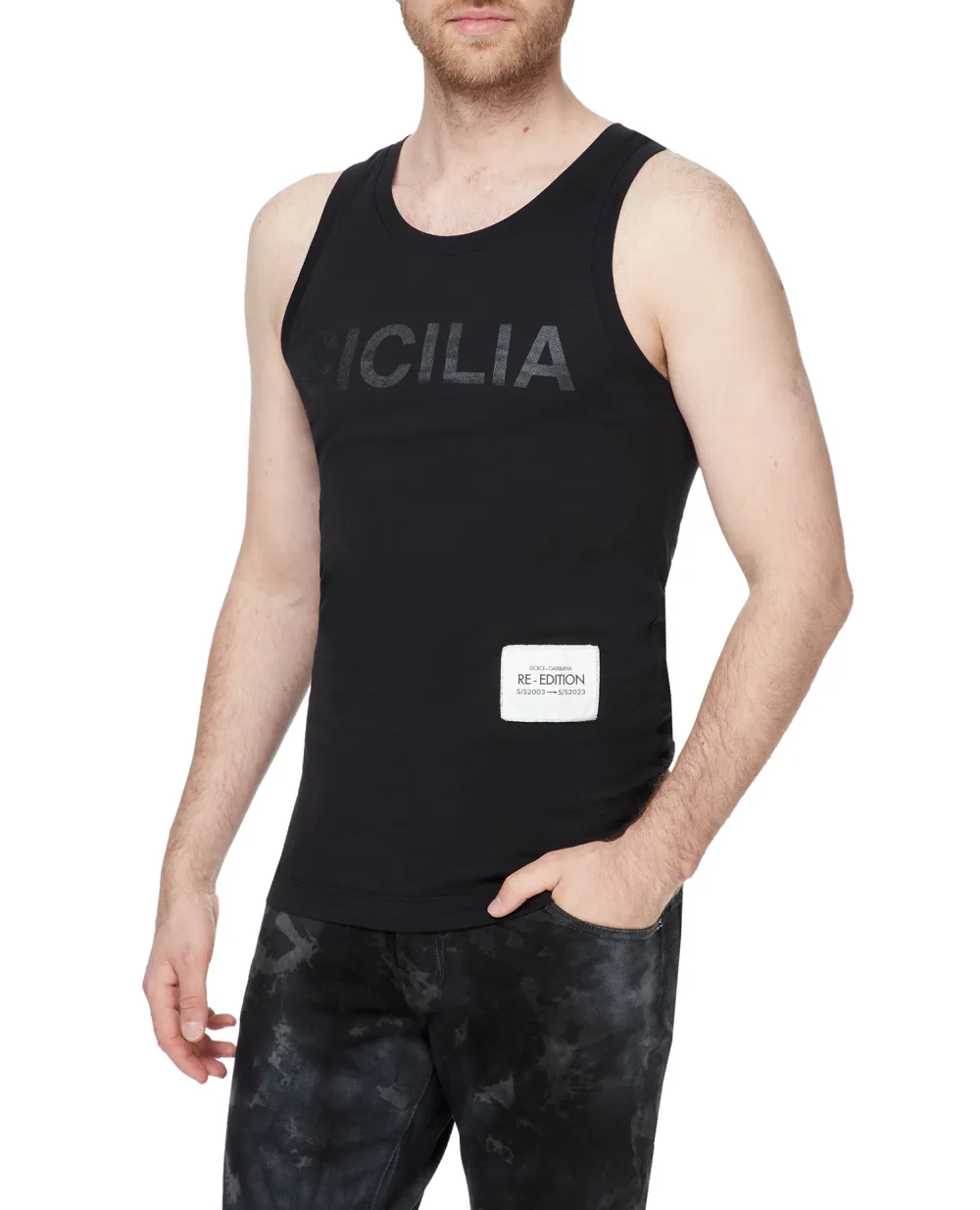Майка Dolce&Gabbana G8QI9T-FU7EQ, черный цвет • Купить в интернет-магазине Kameron