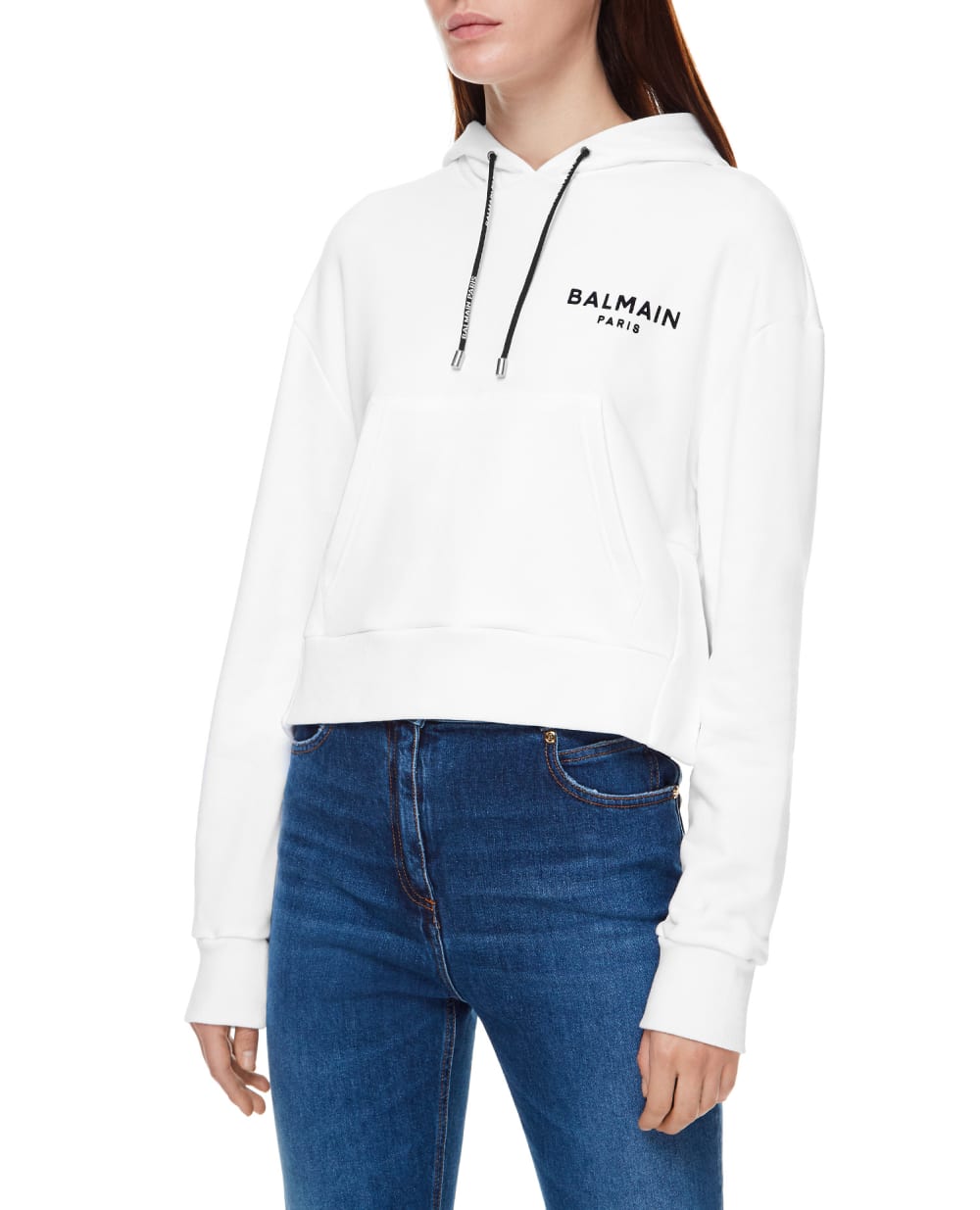 Худи Balmain WF1JP000B013, белый цвет • Купить в интернет-магазине Kameron