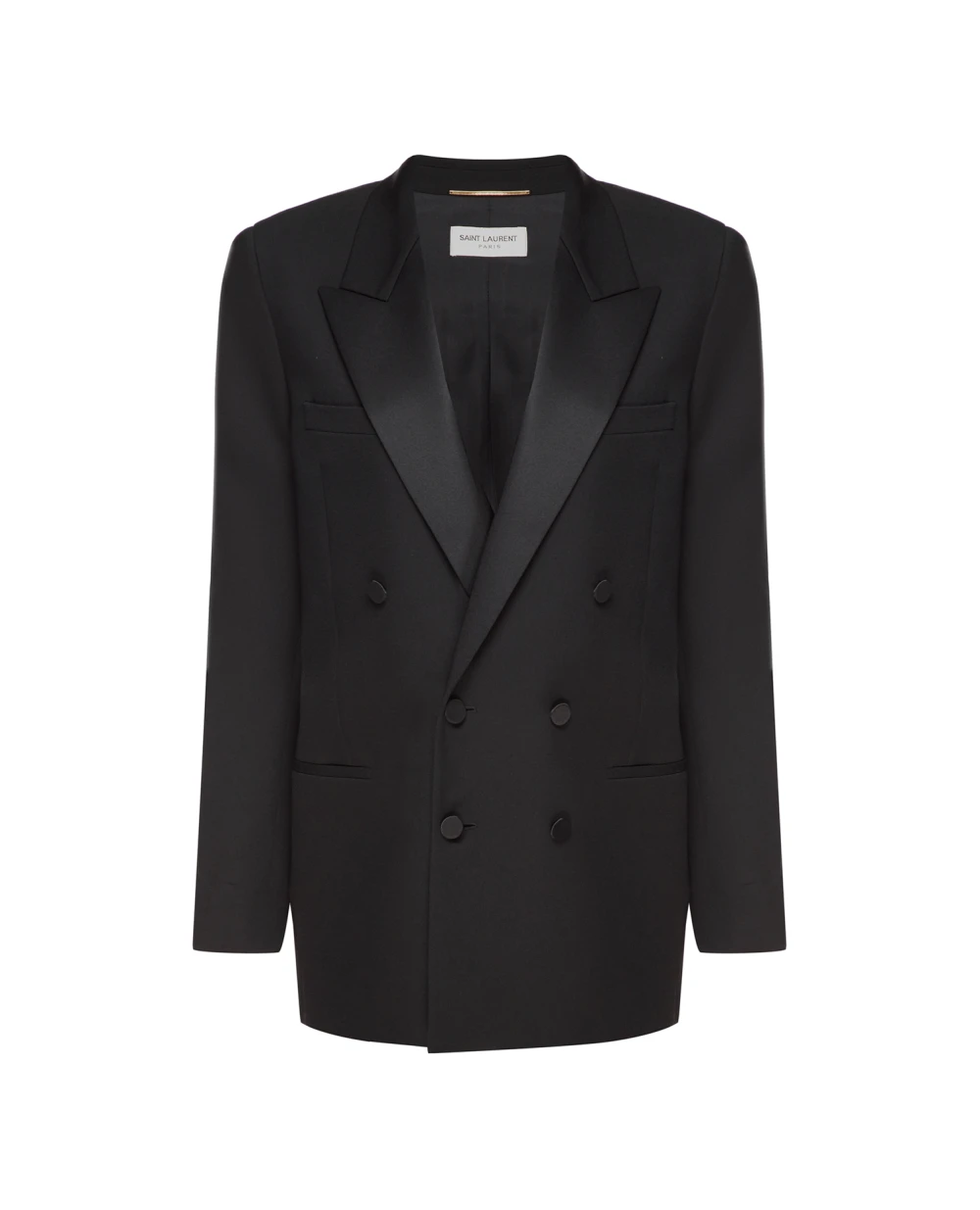 Шерстяной жакет Tuxedo Saint Laurent 714172-Y512W, черный цвет • Купить в интернет-магазине Kameron