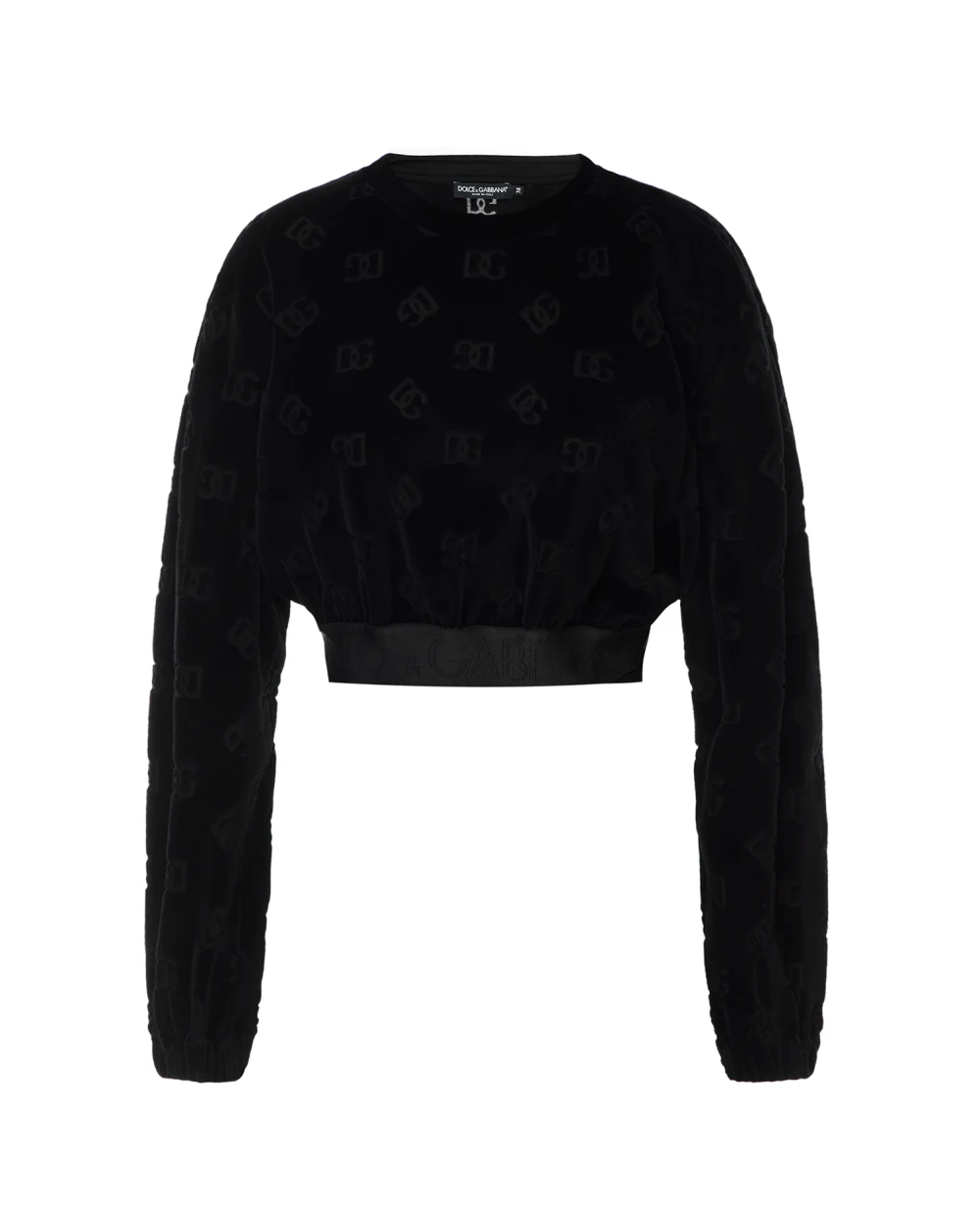 Велюровый топ Dolce&Gabbana F9O83T-FJ7DL, черный цвет • Купить в интернет-магазине Kameron