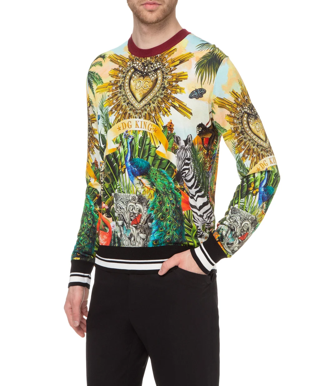 Шелковый джемпер Dolce&Gabbana GX550T-JAHFH, желтый цвет • Купить в интернет-магазине Kameron