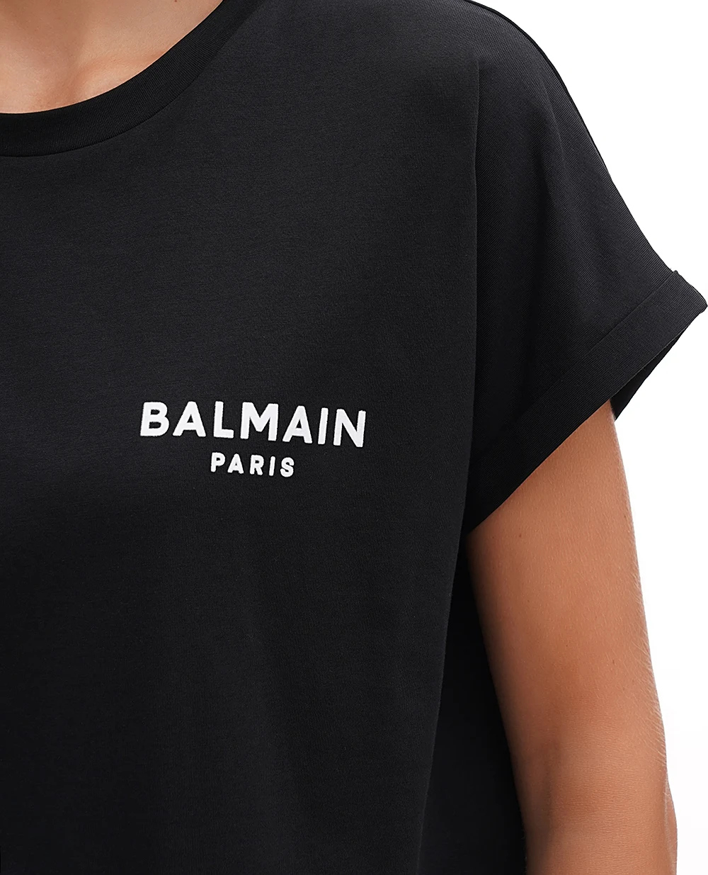 Футболка Balmain BF1EE005BB01, чорний колір • Купити в інтернет-магазині Kameron