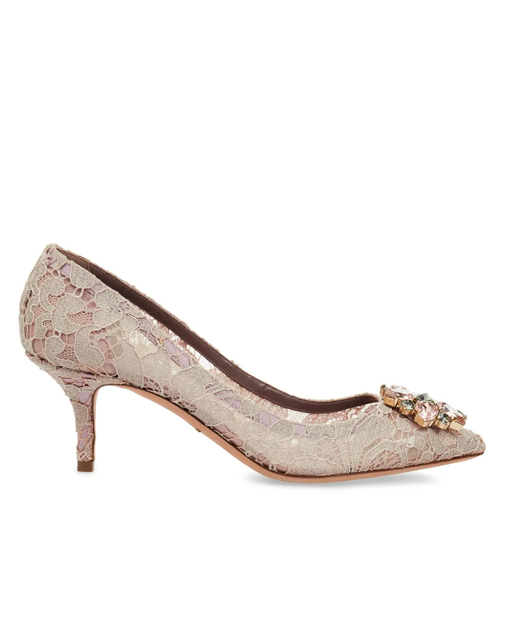 Кружевные лодочки Rainbow Lace Dolce&Gabbana CD0066-AL198, пудровый цвет • Купить в интернет-магазине Kameron