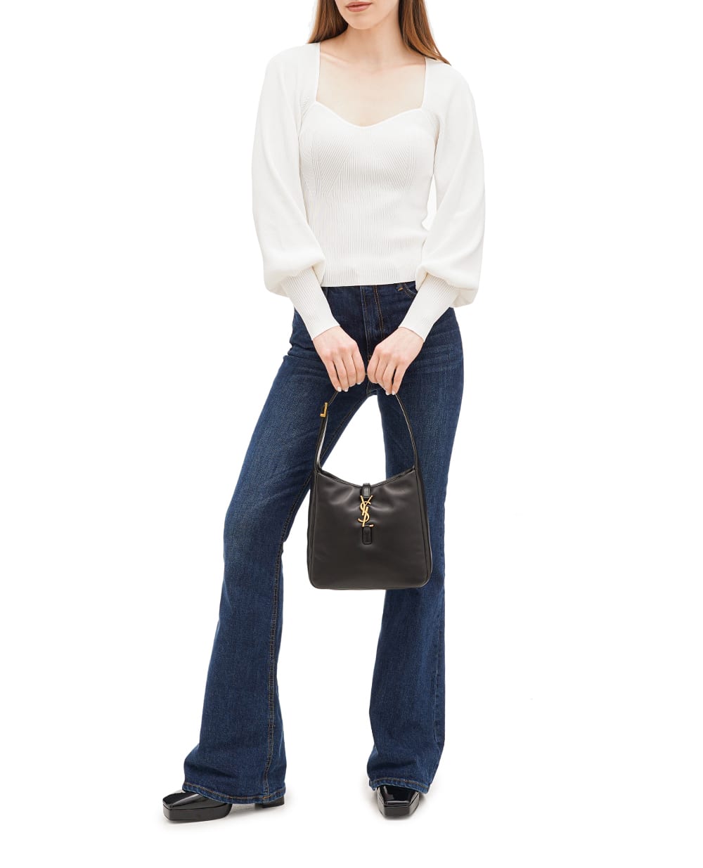 Кожаная сумка Le 5 À 7 Supple Small Saint Laurent 763480-AACX7, черный цвет • Купить в интернет-магазине Kameron