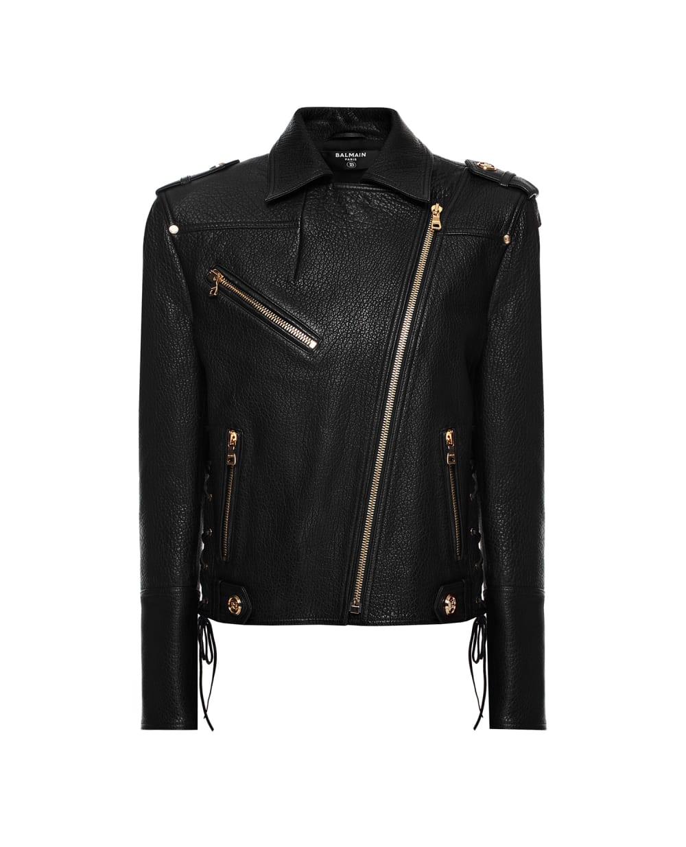 Кожаная косуха Balmain WF1TD035L166, черный цвет • Купить в интернет-магазине Kameron