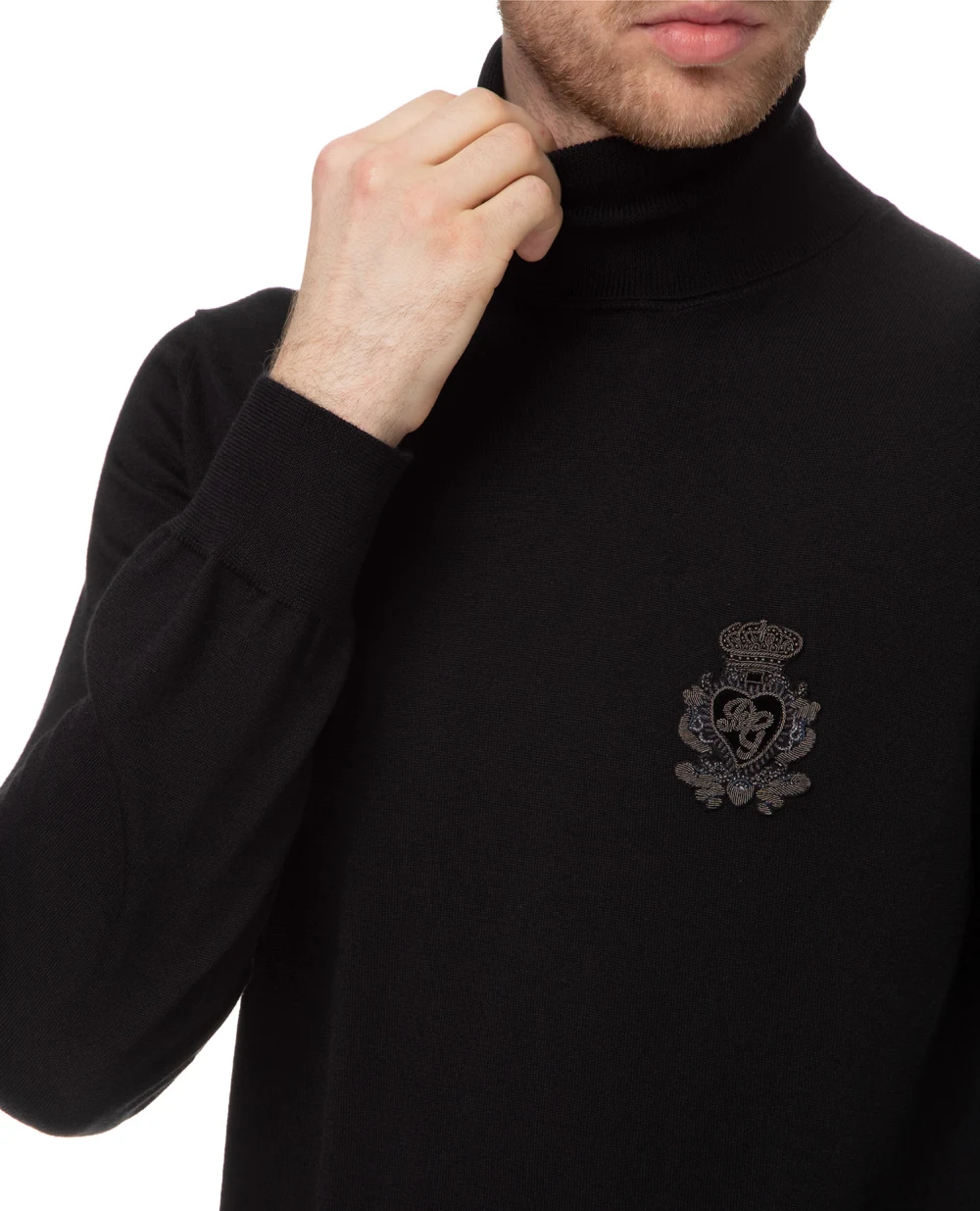 Кашемировый гольф Dolce&Gabbana GX625Z-JAMYE, черный цвет • Купить в интернет-магазине Kameron