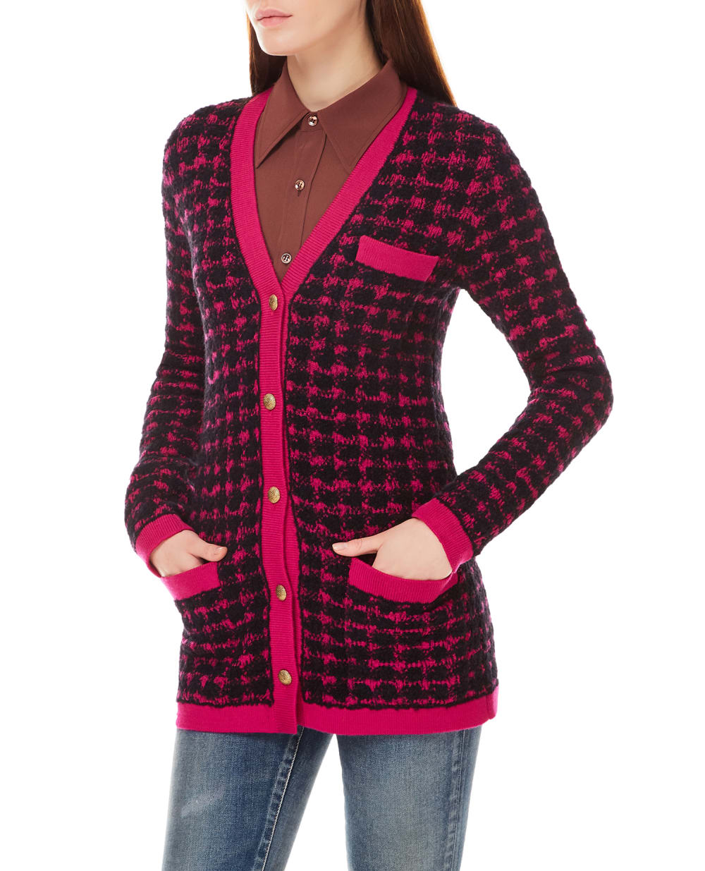 Шерстяной кардиган Saint Laurent 673741-Y75HC, разноцветный цвет • Купить в интернет-магазине Kameron