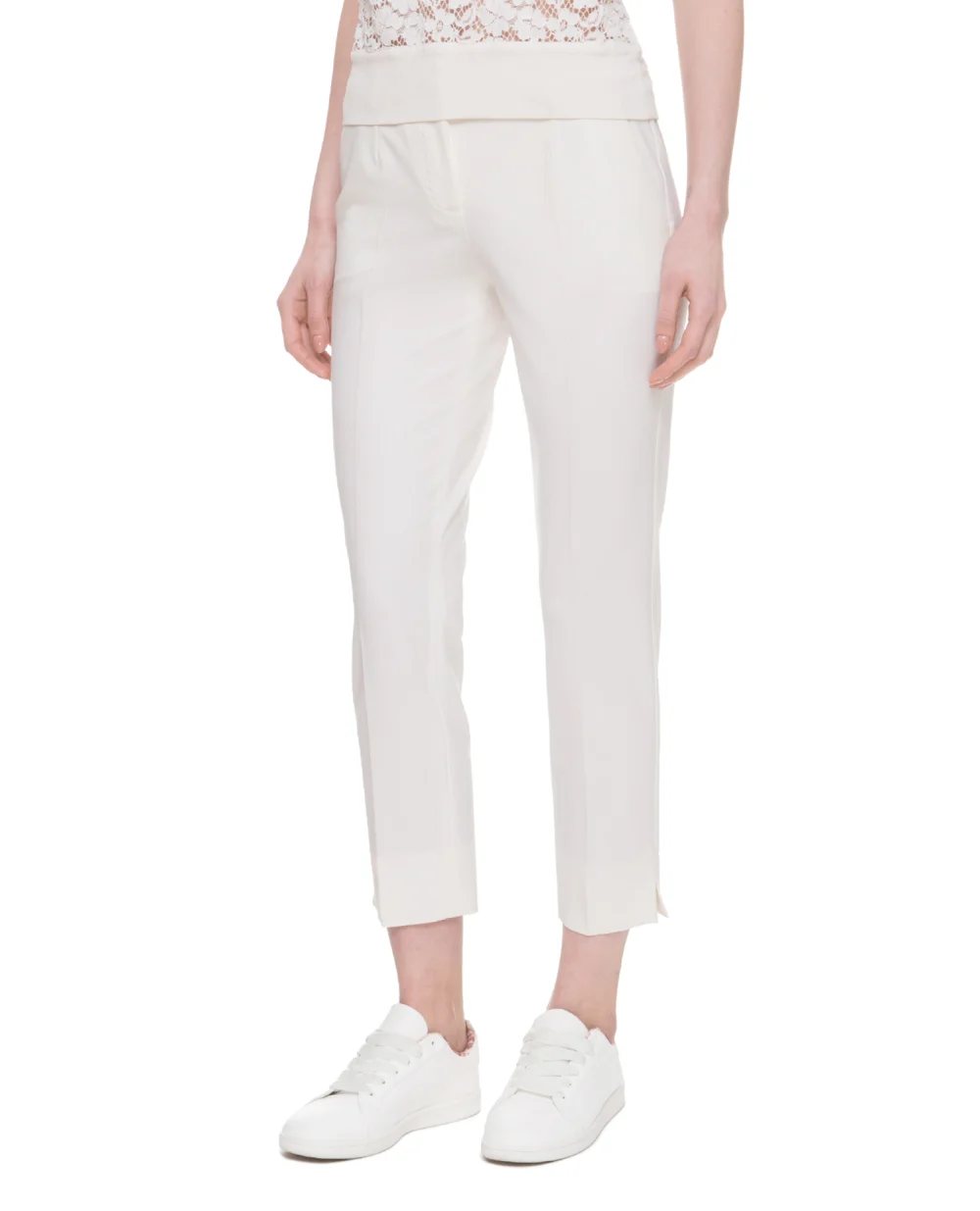 Шерстяные брюки Dolce&Gabbana FTAGNT-FUCCS, белый цвет • Купить в интернет-магазине Kameron