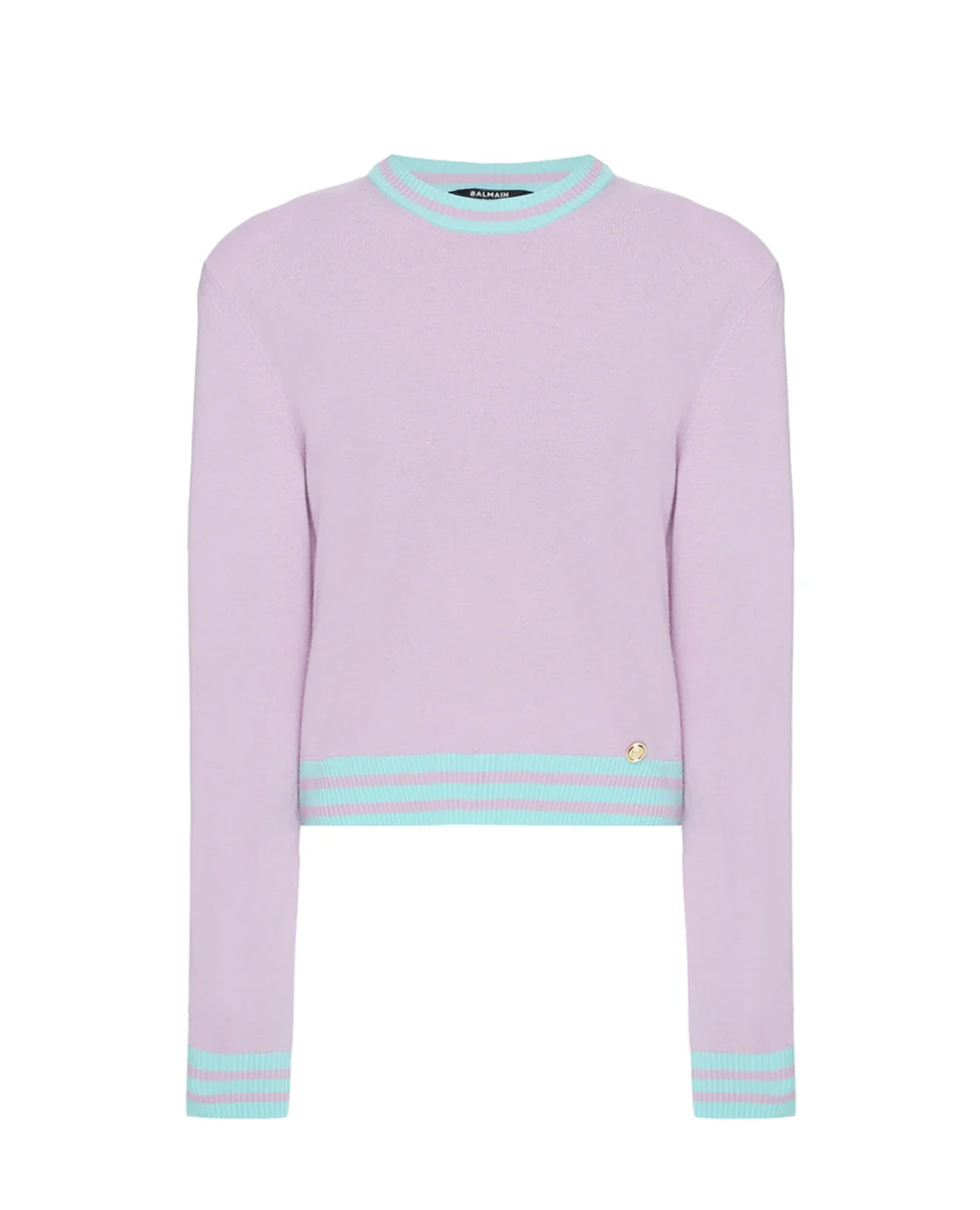 Шерстяной джемпер Balmain VF13120K240, сиреневый цвет • Купить в интернет-магазине Kameron