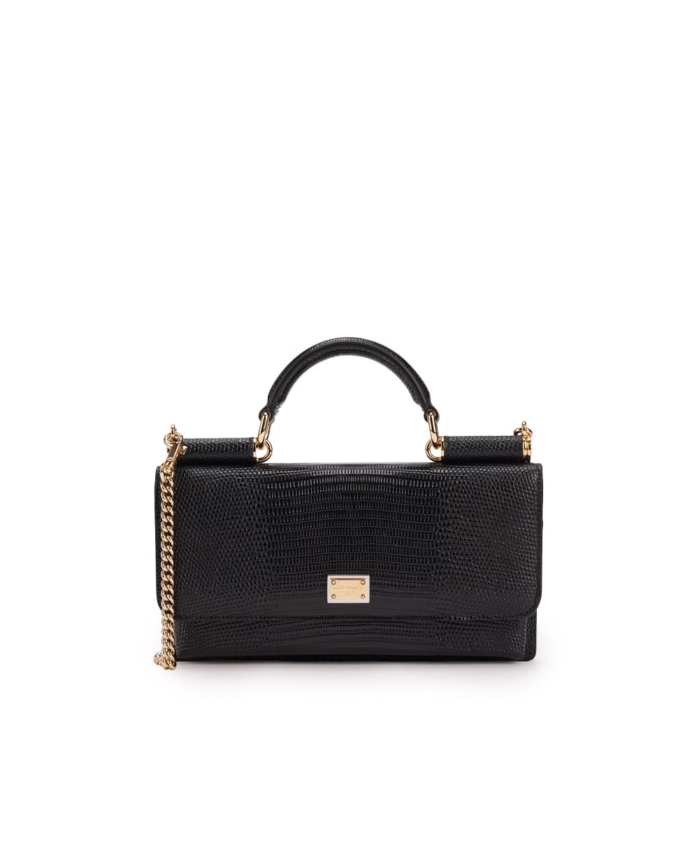 Кожаная сумка Iguana-Print Mini Dolce&Gabbana BI3280-A1095, черный цвет • Купить в интернет-магазине Kameron