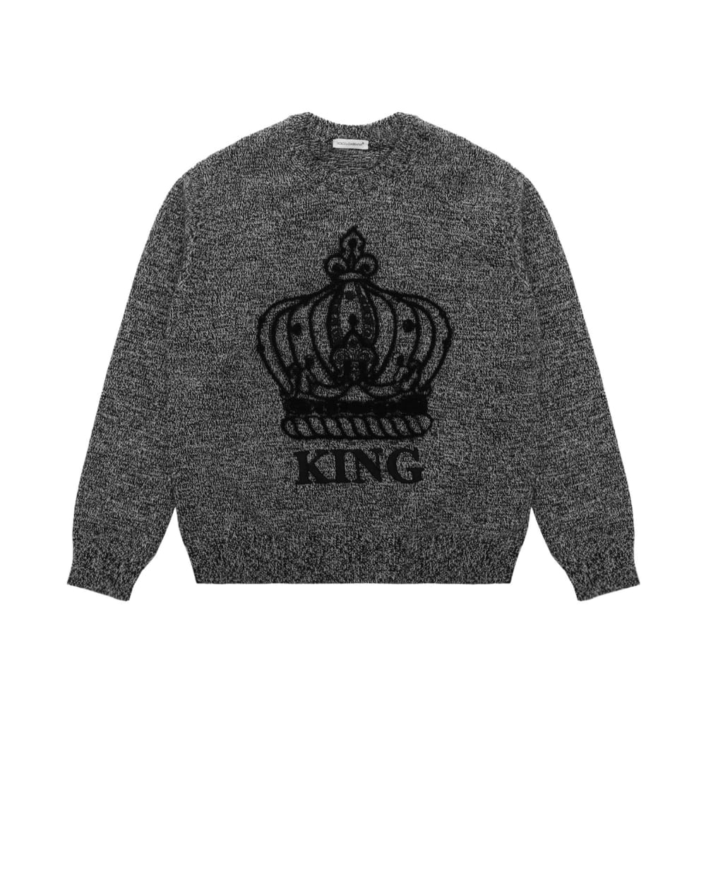 Детский шерстяной джемпер Dolce&Gabbana Kids L4KW41-JAMYK-B, серый цвет • Купить в интернет-магазине Kameron