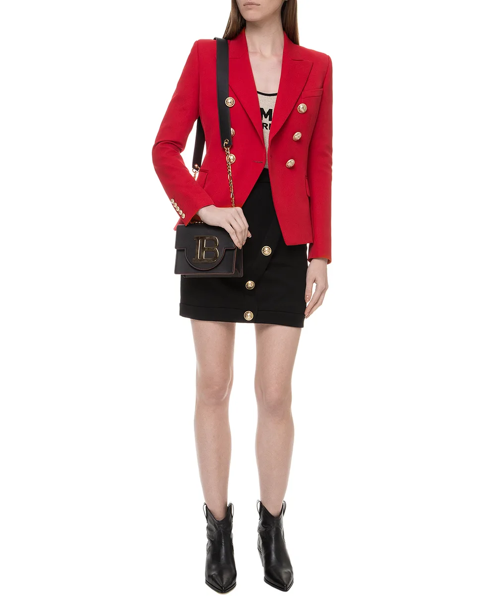 Шерстяной жакет Balmain SF17183W034-S, красный цвет • Купить в интернет-магазине Kameron