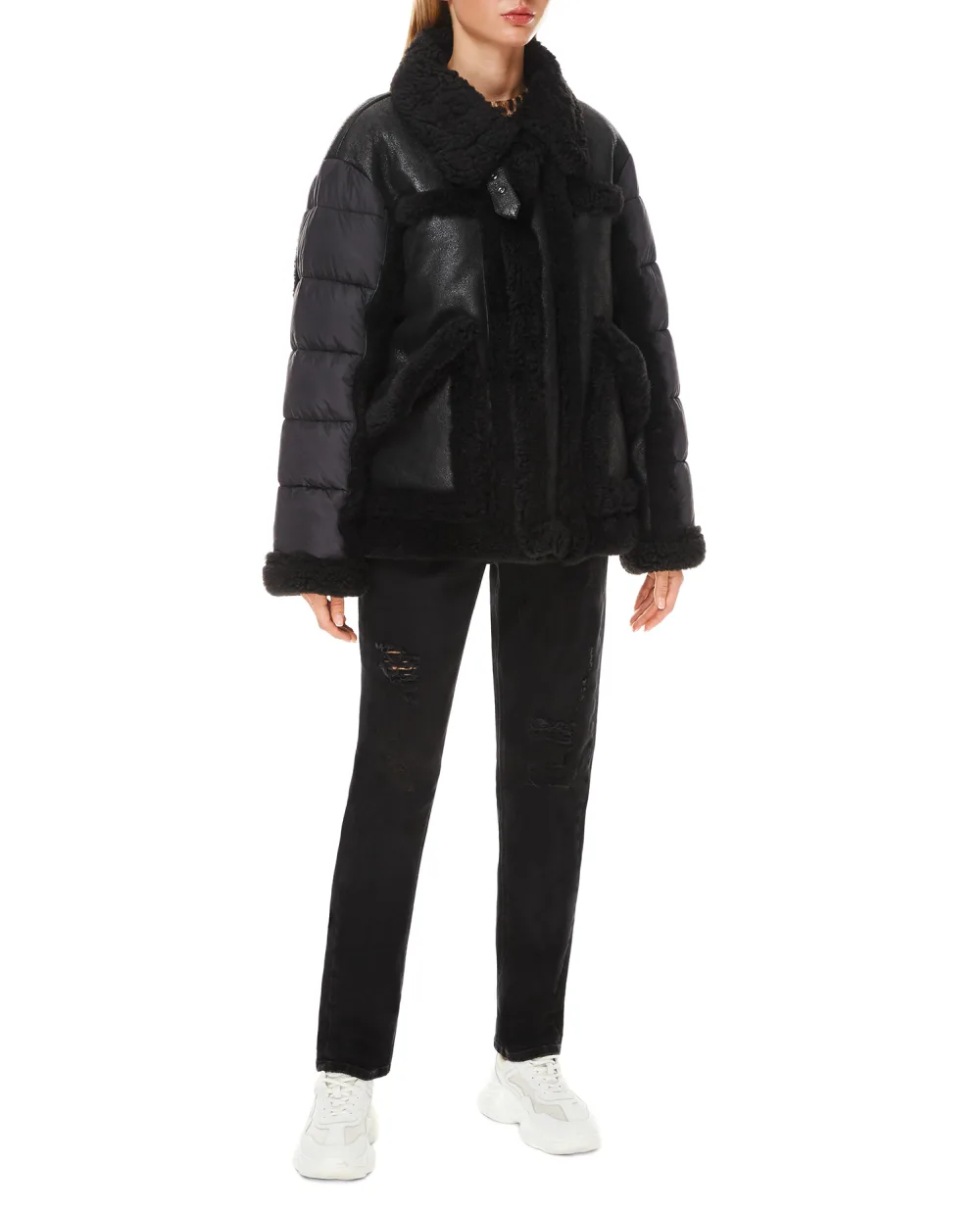 Кожаная дубленка Dolce&Gabbana F9L03L-FUP61, черный цвет • Купить в интернет-магазине Kameron