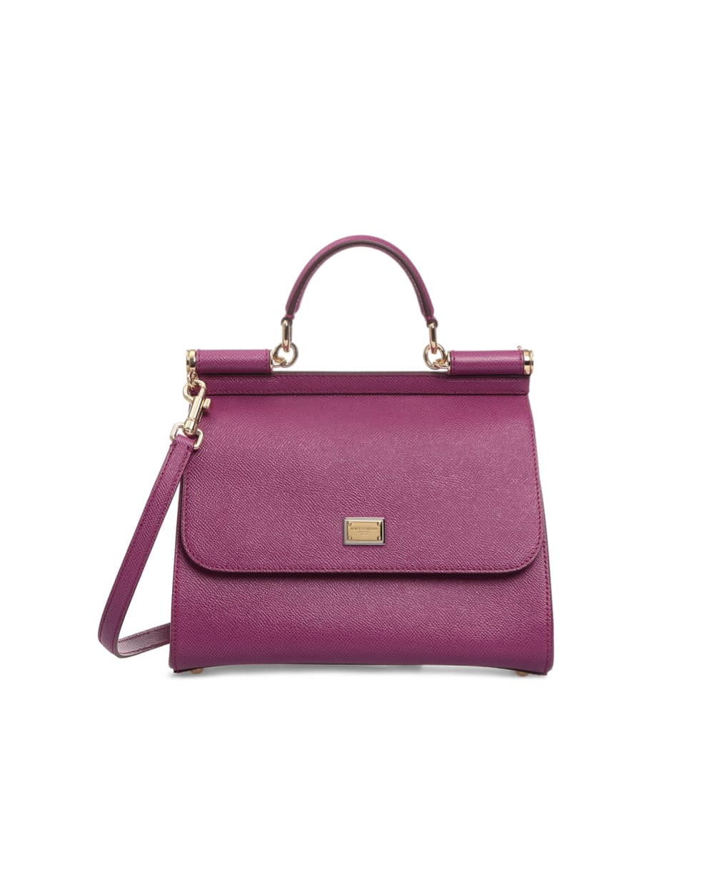 Кожаная сумка Sicily Medium Dolce&Gabbana BB6002-A1001FW18, фиолетовый цвет • Купить в интернет-магазине Kameron