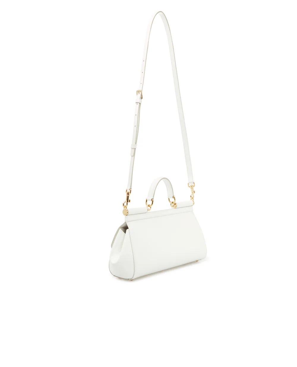 Кожаная сумка Sicily Dolce&Gabbana BB7117-A1471, белый цвет • Купить в интернет-магазине Kameron