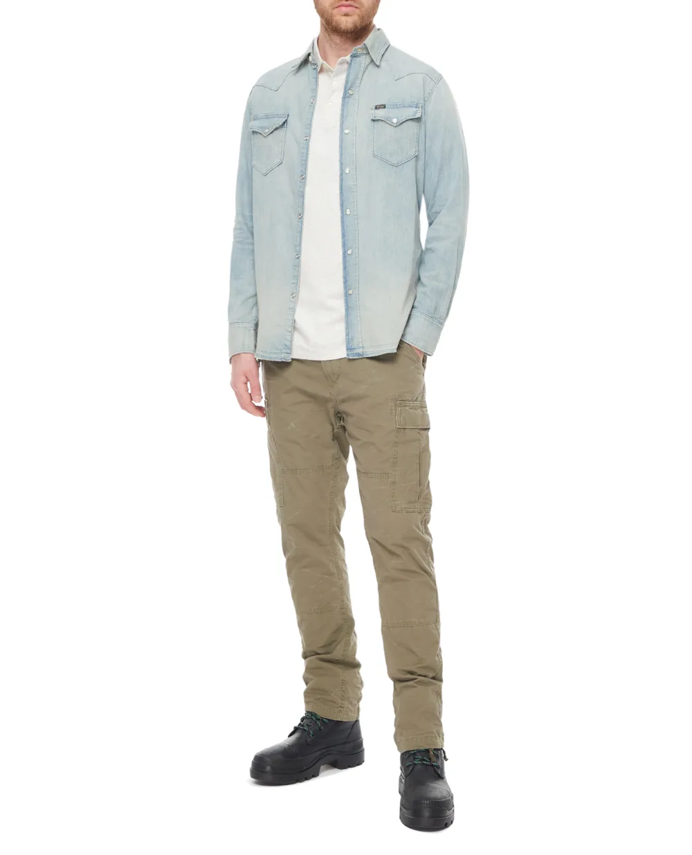 Джинсовая рубашка Polo Ralph Lauren 710689372001, голубой цвет • Купить в интернет-магазине Kameron