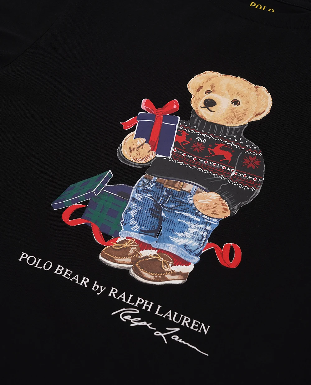Детский лонгслив хлопковый Polo Bear Polo Ralph Lauren Kids 323883620006, черный цвет • Купить в интернет-магазине Kameron