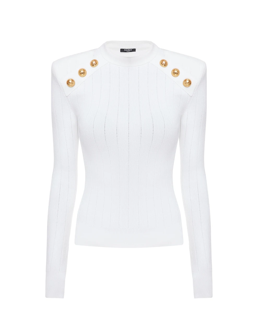 Джемпер Balmain BF1KD001KB07, белый цвет • Купить в интернет-магазине Kameron