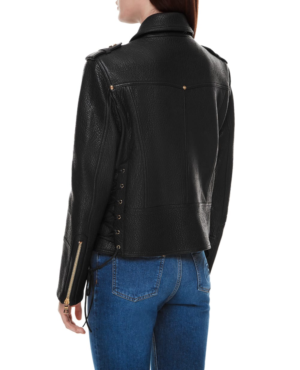 Кожаная косуха Balmain WF1TD035L166, черный цвет • Купить в интернет-магазине Kameron