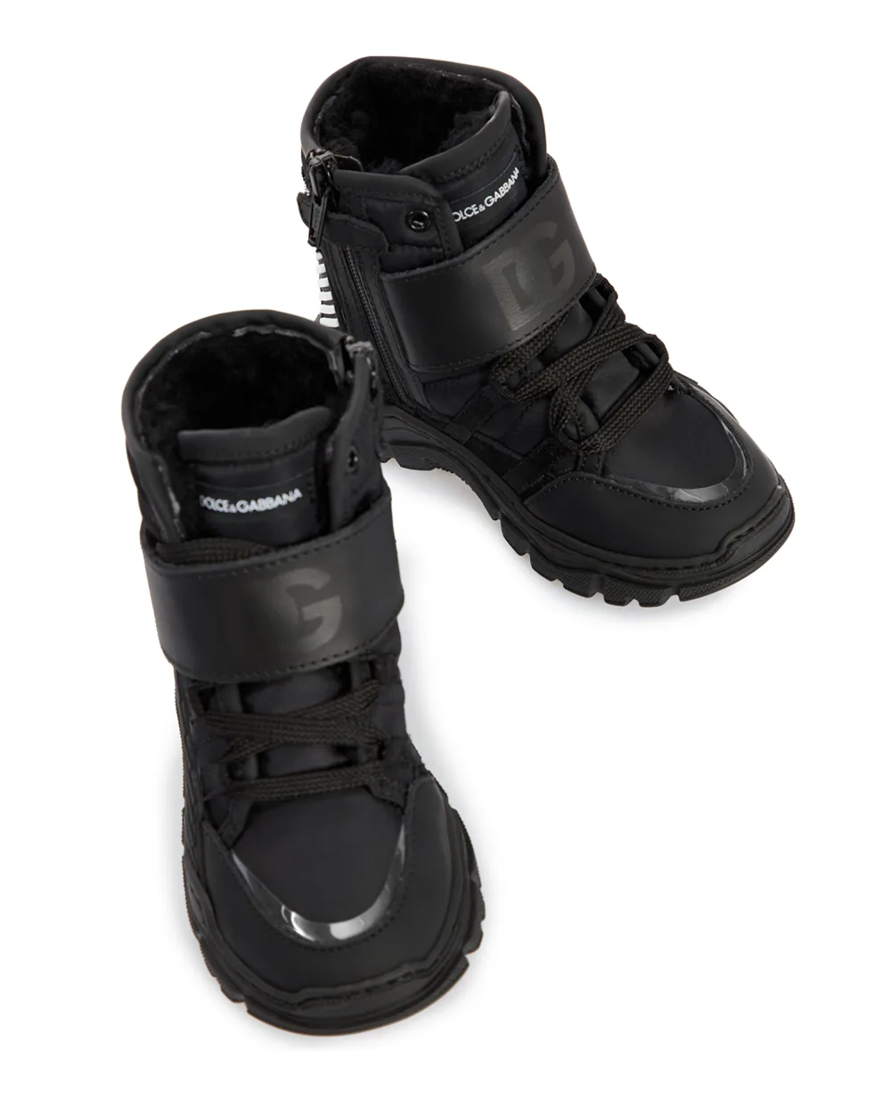 Детские хайтопы Dolce&Gabbana Kids DA0984-AO555-S, черный цвет • Купить в интернет-магазине Kameron