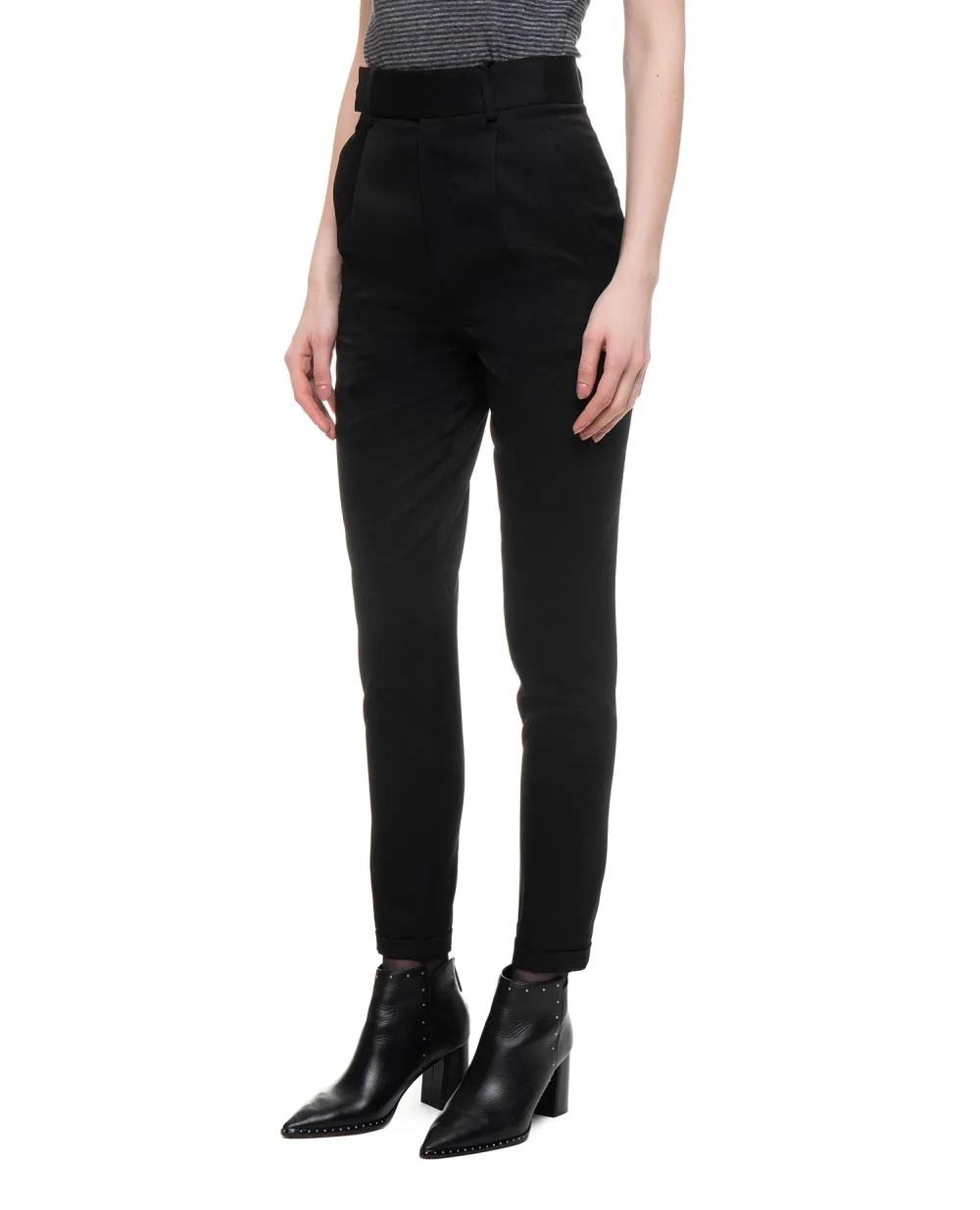 Шерстяные брюки Saint Laurent 576644-Y173Q, черный цвет • Купить в интернет-магазине Kameron